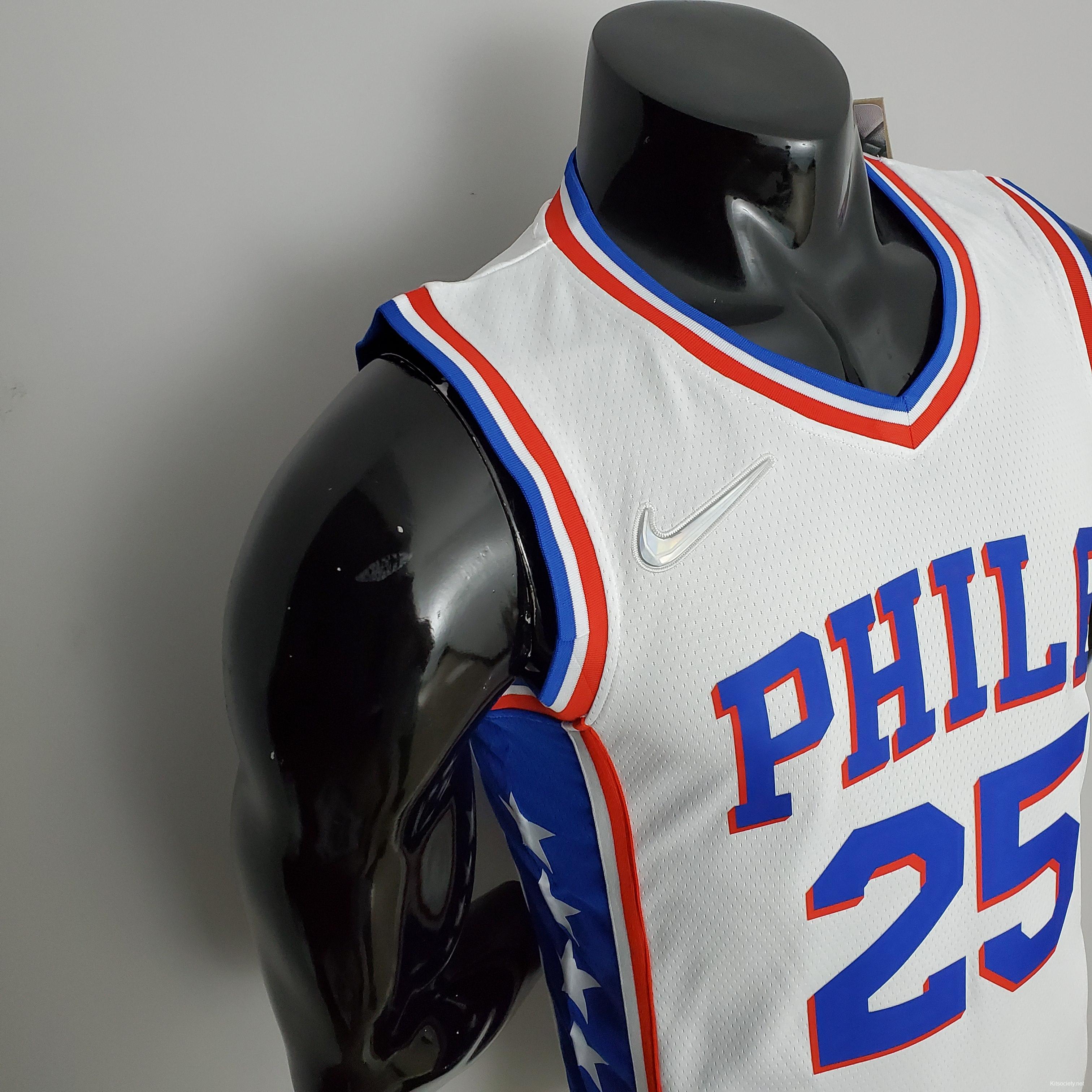 75th Anniversary Philadelphia 76ers SIMMONS#25 Blue NBA Jersey - Kitsociety