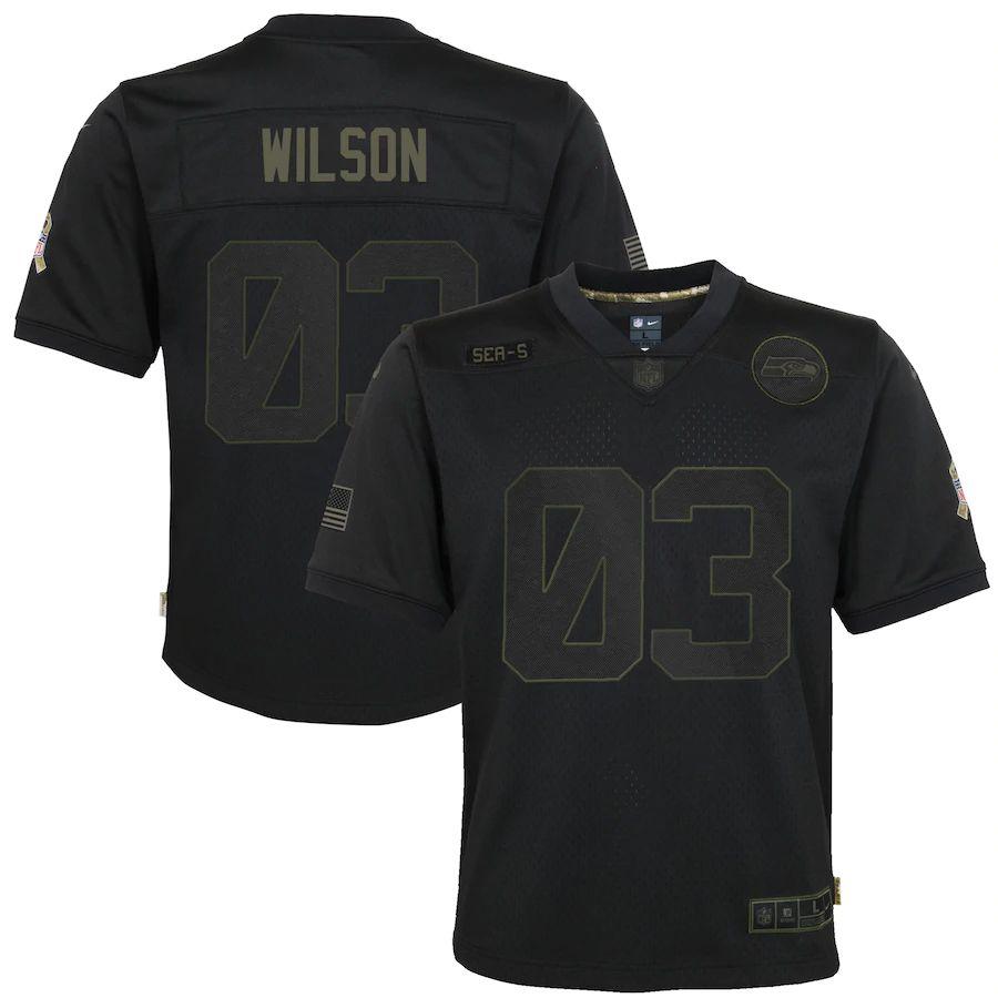 Youth Russell Wilson Black 2020 Salute to Service Player Limited Team Jersey  - Kitsociety