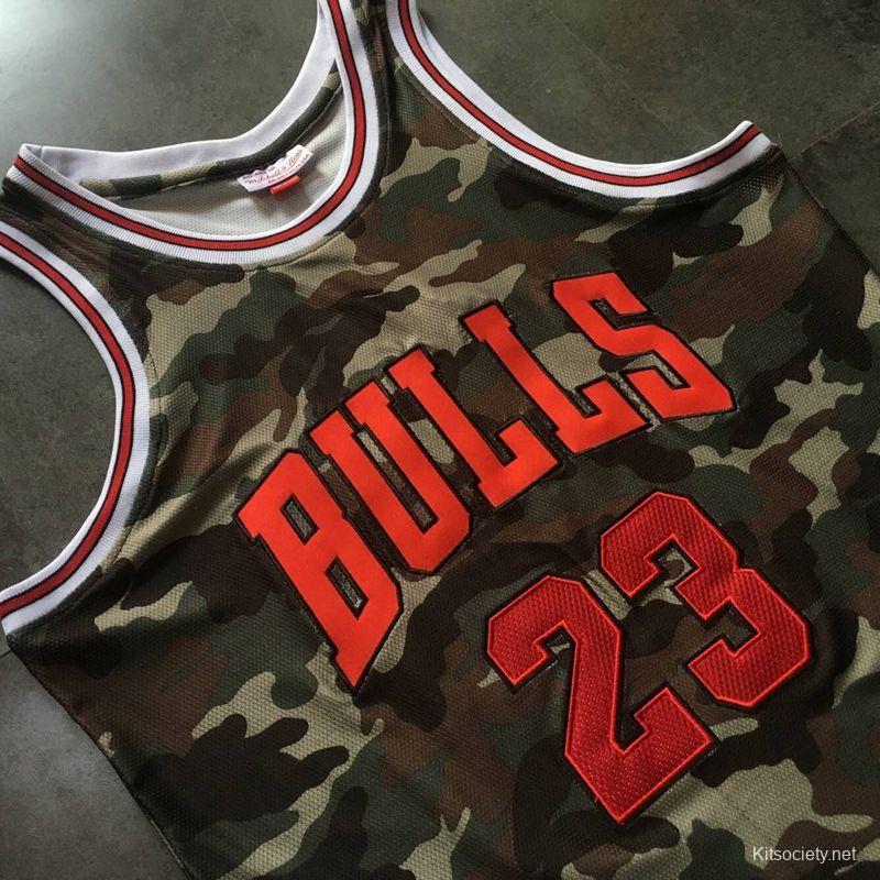 NBA Bulls 23 Michael Jordan Basketball Camo Men Jersey