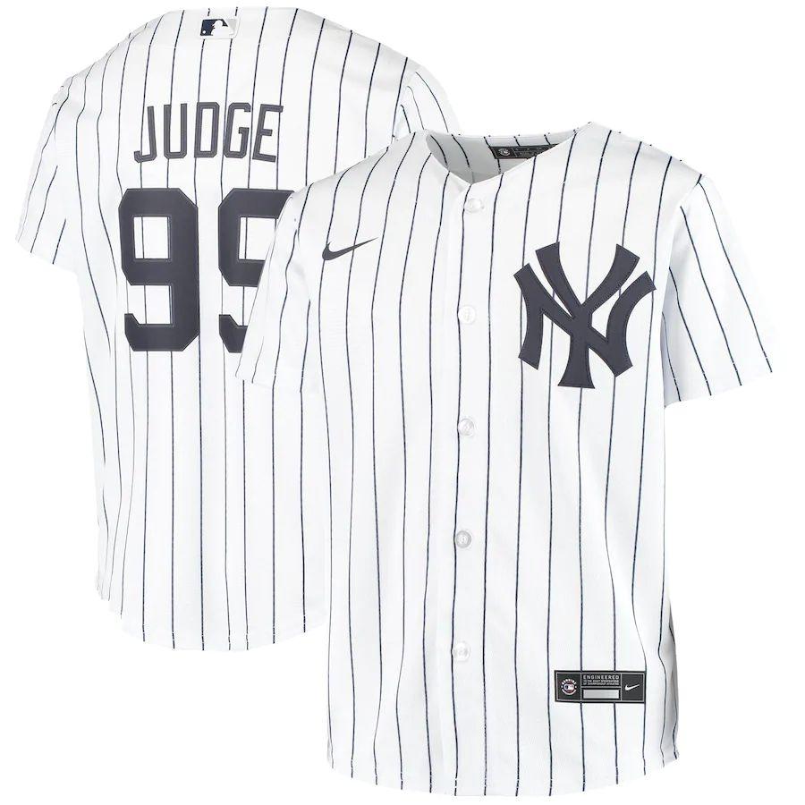 Youth Majestic Aaron Judge Navy New York Yankees Player Name & Number  T-Shirt