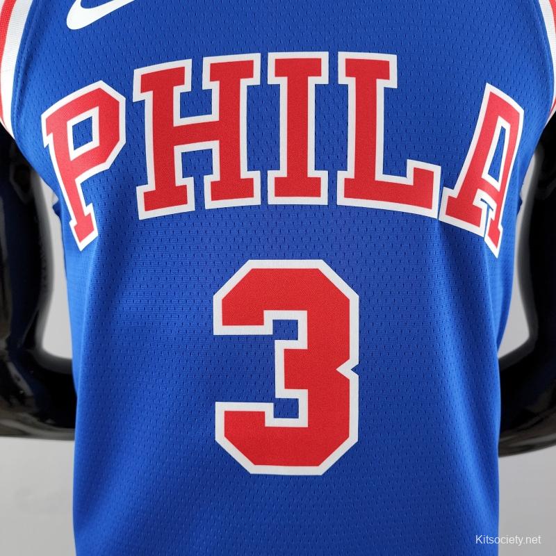 75th Anniversary Philadelphia 76ers SIMMONS#25 Blue NBA Jersey