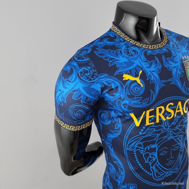 Italy x Versace 2022 Blue Men Soccer Jersey - Zorrojersey