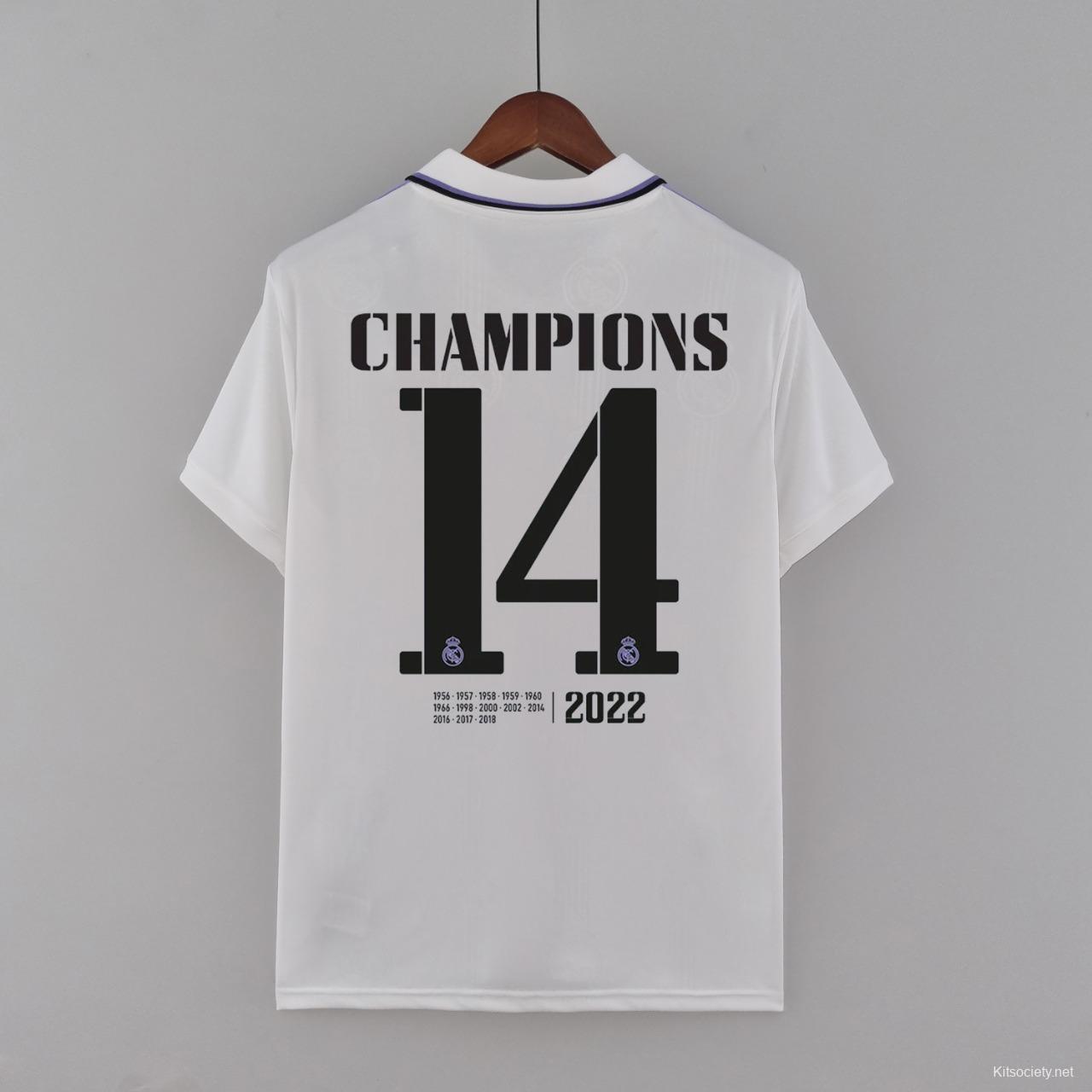 22/23 14 Champions Edition Real Madrid Home Soccer Jersey - Kitsociety