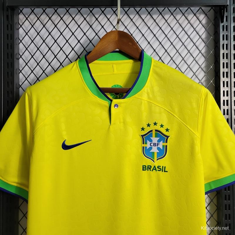 2022 Brazil Home National Team World Cup Soccer Jersey With Special Dragon  Namesets - Kitsociety