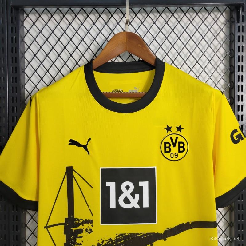 23 24 Borussia Dortmund Black Short Sleeve+Shorts - Kitsociety