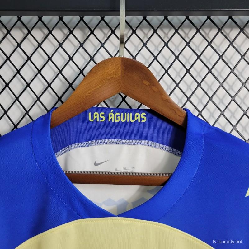 23-24 Club America Away Blue Soccer Jersey - Kitsociety