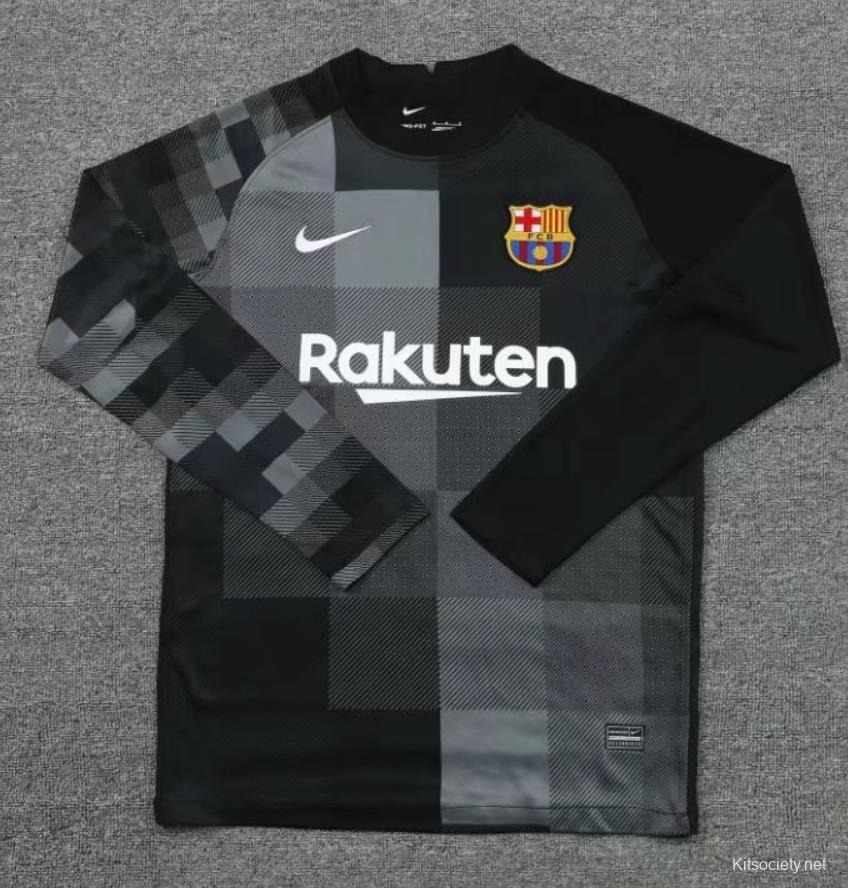 : Barcelona II Long Sleeve Adult Goalkeeper Jersey (S)  Black/Orange : Sports & Outdoors